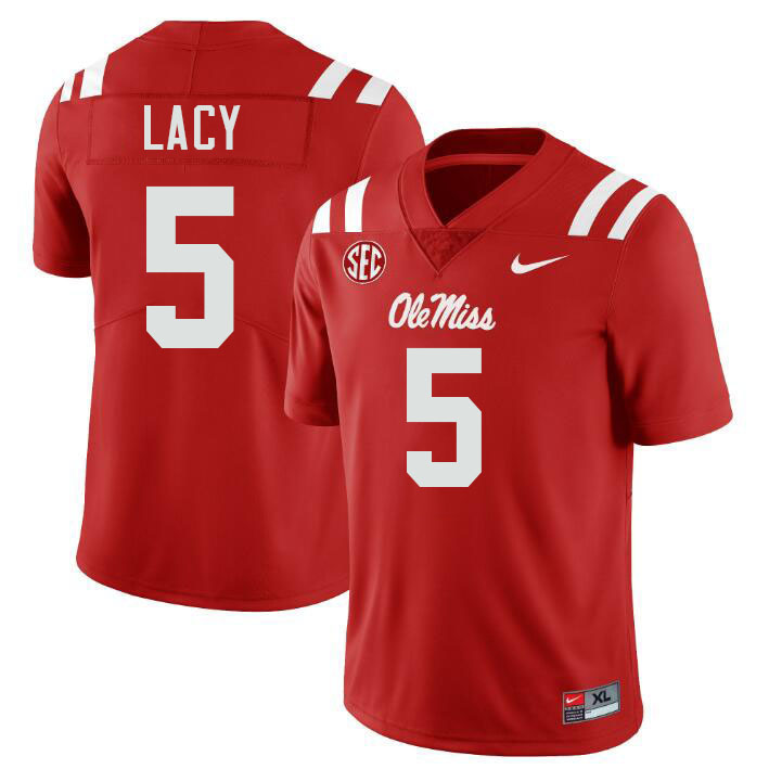 Ole Miss Rebels #5 Kewan Lacy College Football Jerseys Stitched-Red